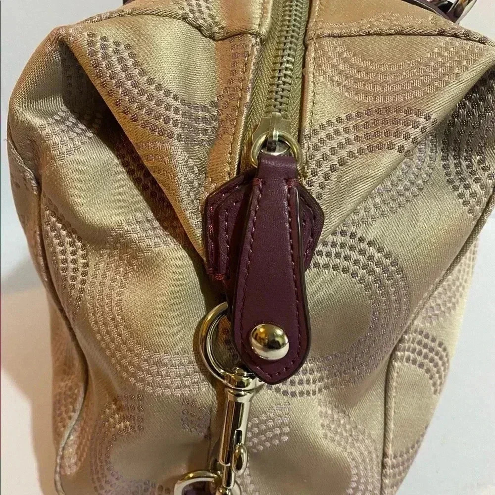 Coach CC signature print nylon leather satchel handbag - Picture 5 of 11